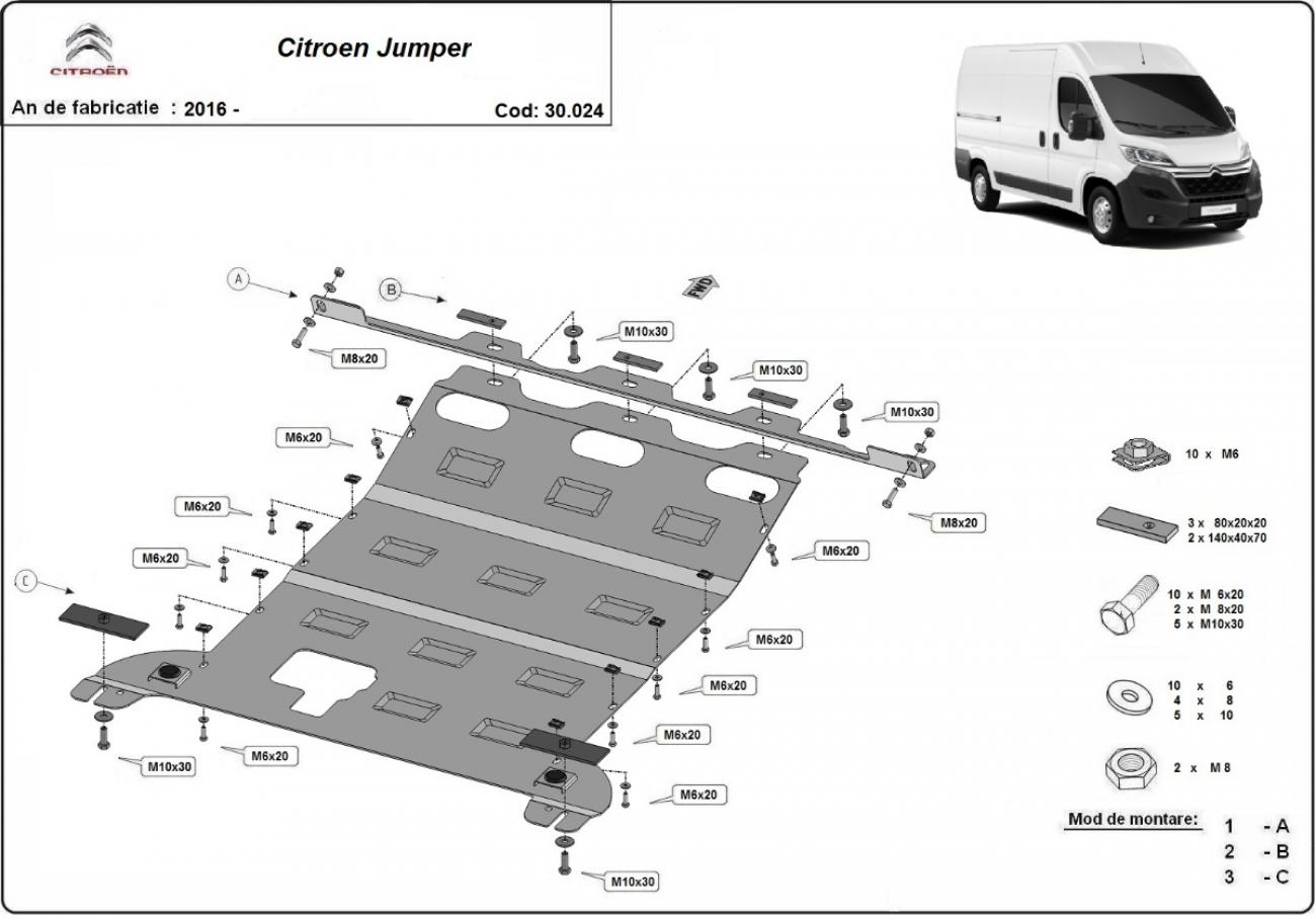 Engine skid plate Citroen Jumper - 1