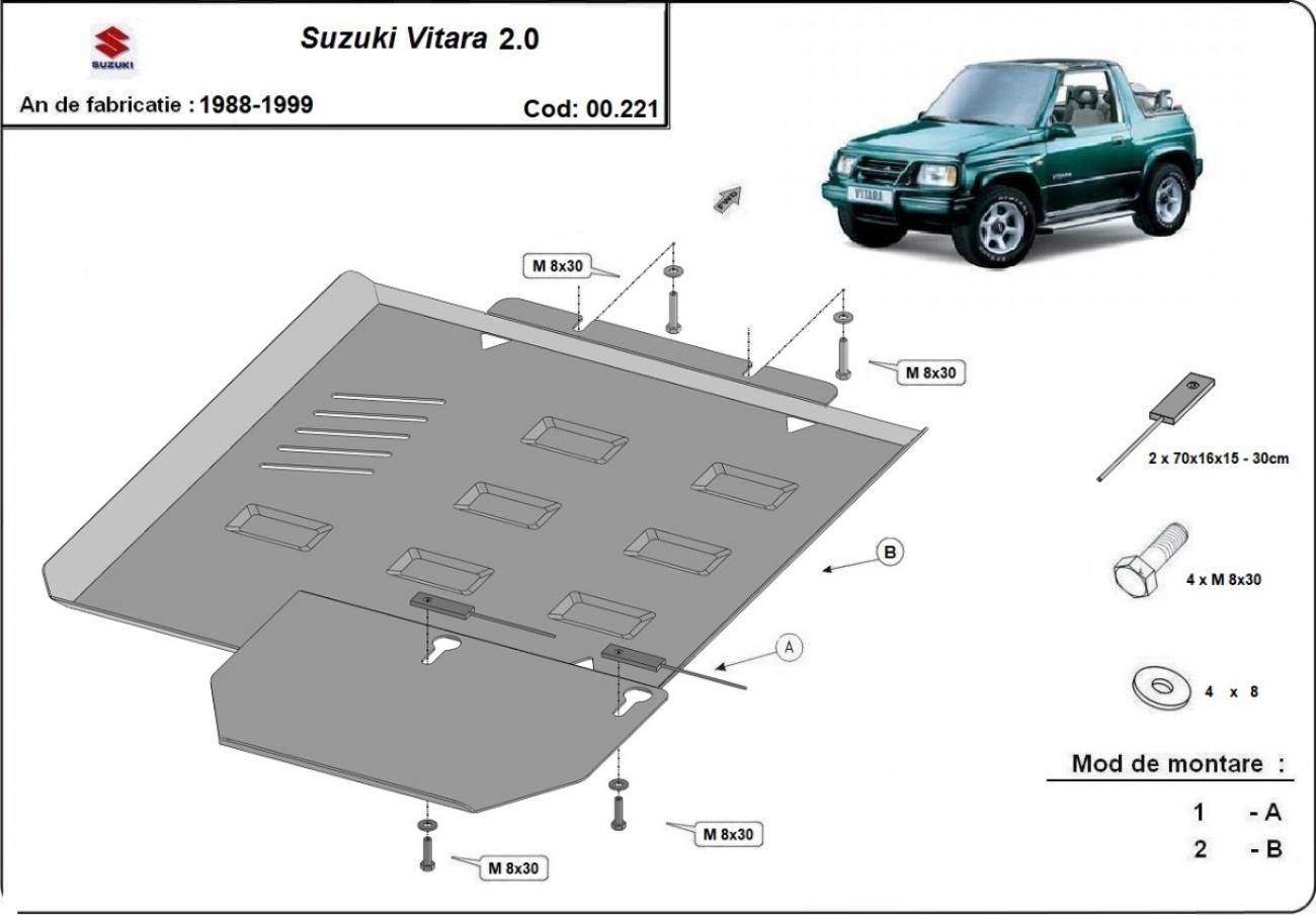 Gearbox skid plate for Suzuki Vitara 2.0 - 2