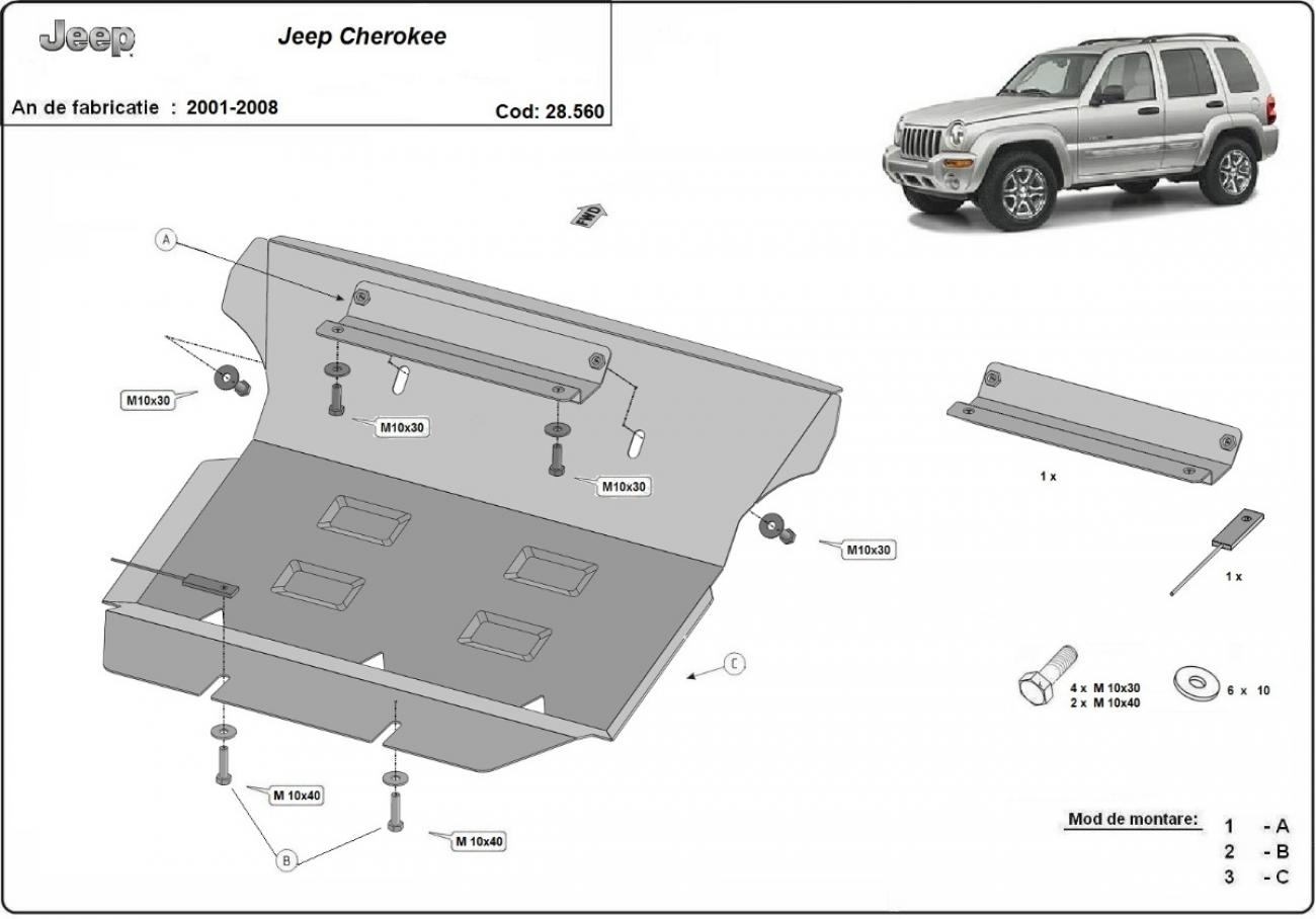 Engine skid plate Jeep Cherokee - KJ - 2