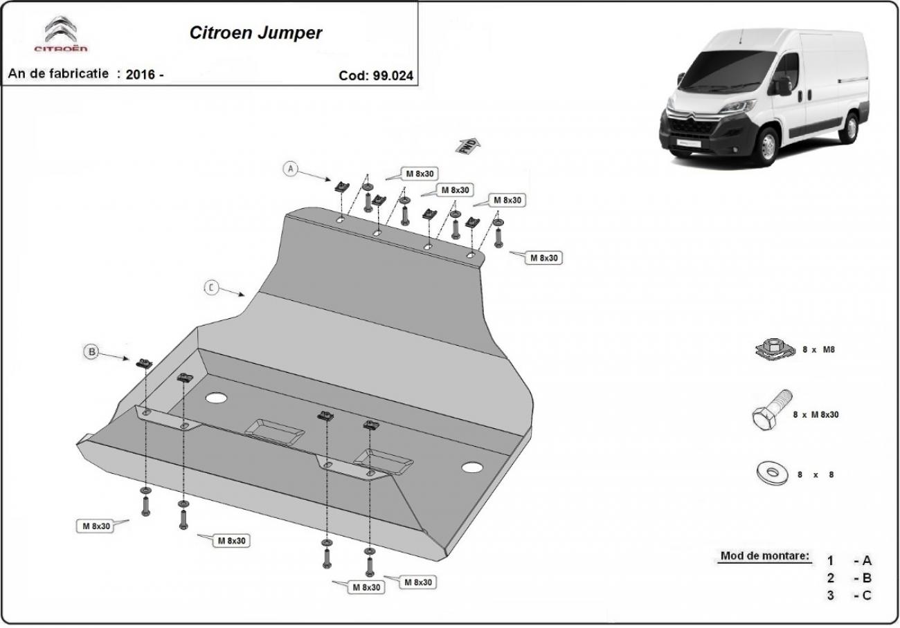Fuel tank skid plate Citroen Jumper - 2