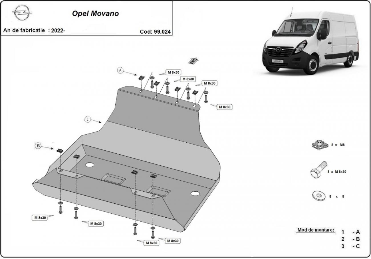 Fuel tank skid plate Opel Movano - 2