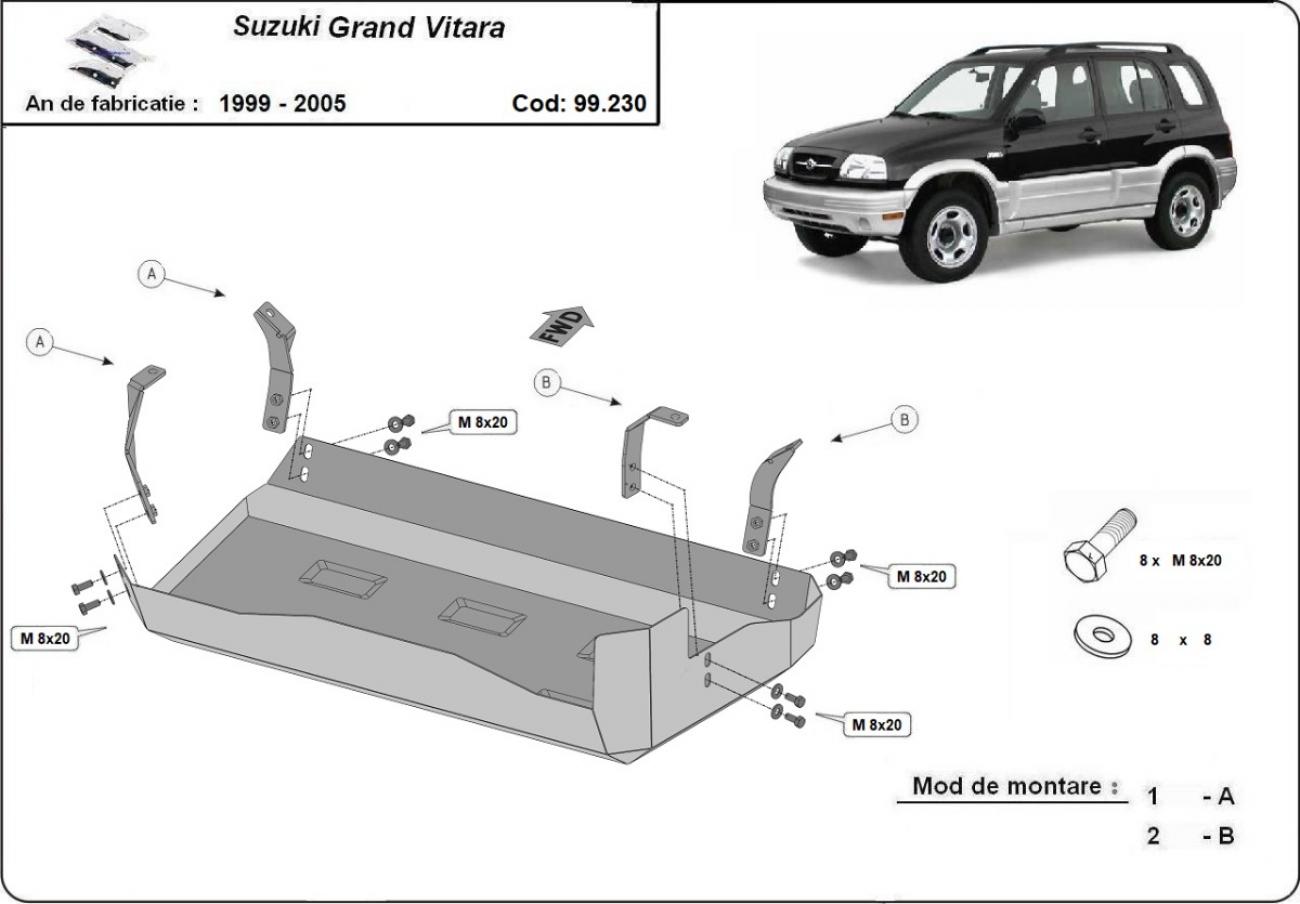 Fuel tank skid plate Suzuki Grand Vitara - 2