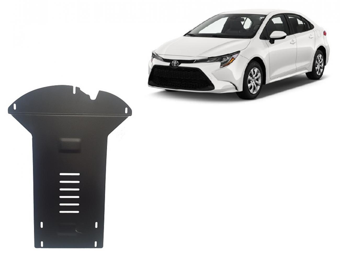 Catalytic converter anti-theft skid plate for Toyota Corolla
