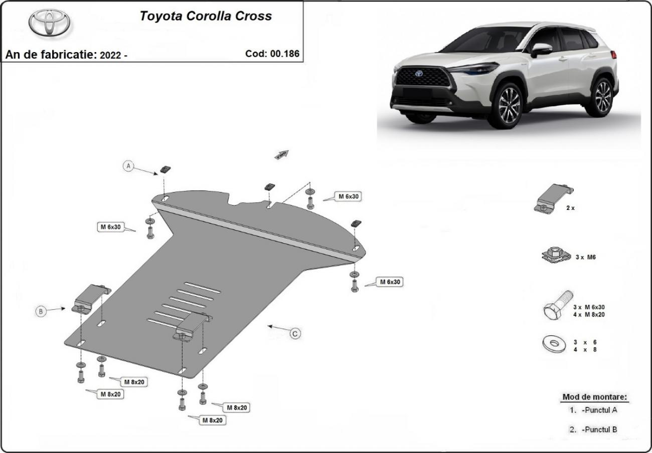 Catalytic converter anti-theft skid plate for Toyota Corolla Cross - 2