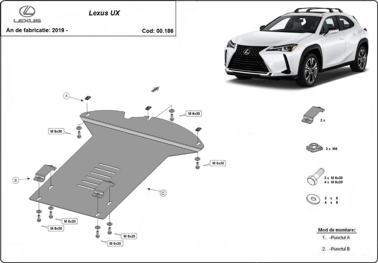 Catalytic converter anti-theft skid plate for Lexus UX - 2