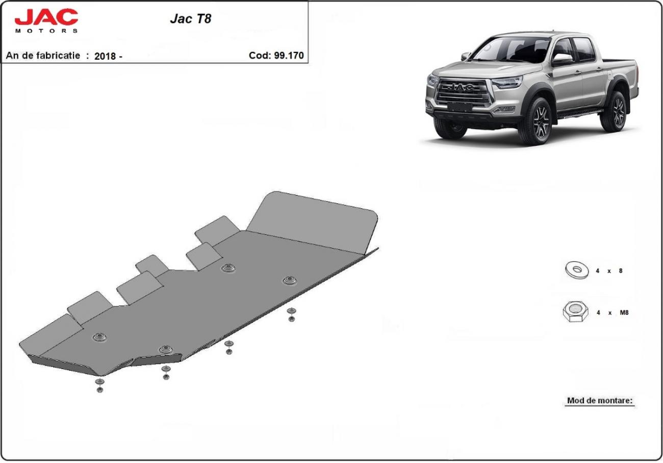 Fuel tank skid plate Jac T8 - 2