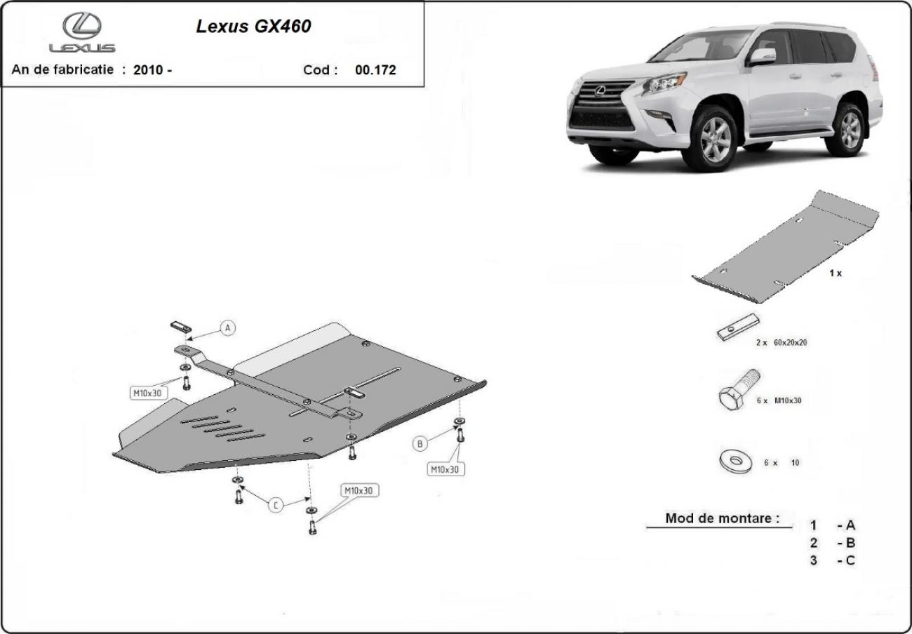 Aluminum gearbox skid plate for Lexus GX460 - 2
