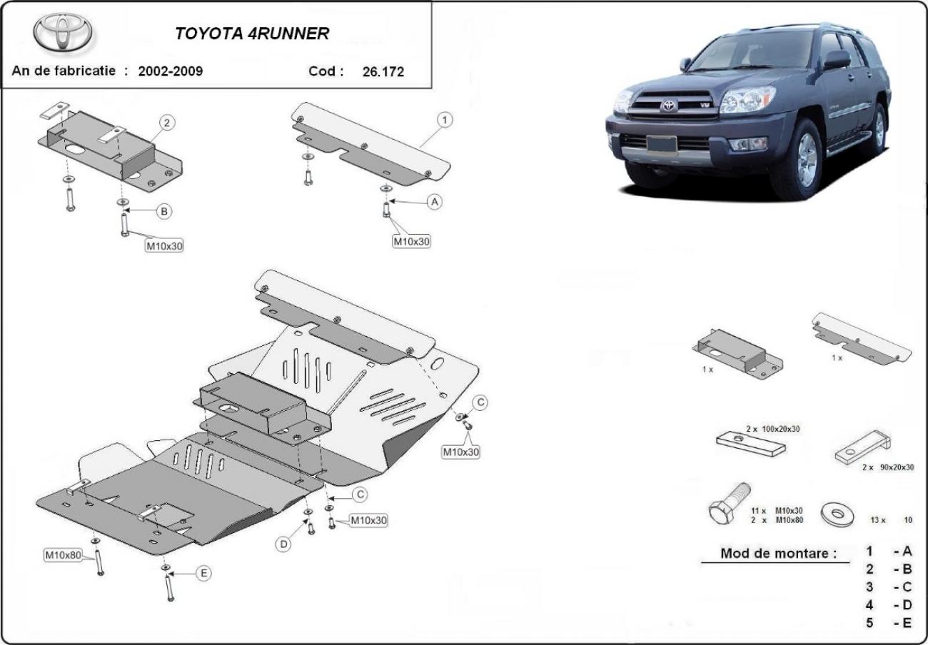 Aluminum engine skid plate Toyota 4Runner - 2