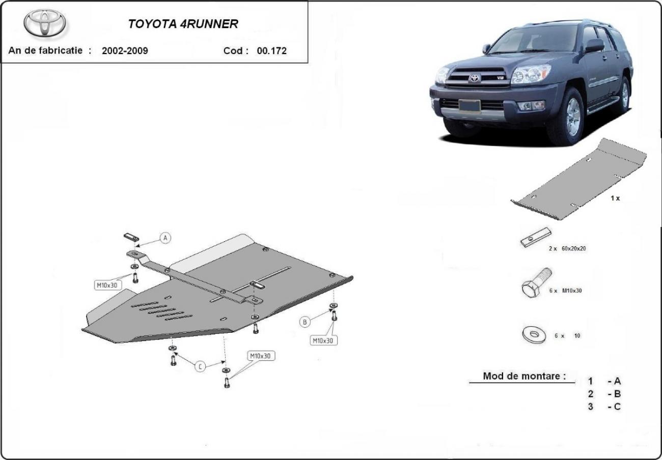 Aluminum gearbox skid plate for Toyota 4Runner - 2