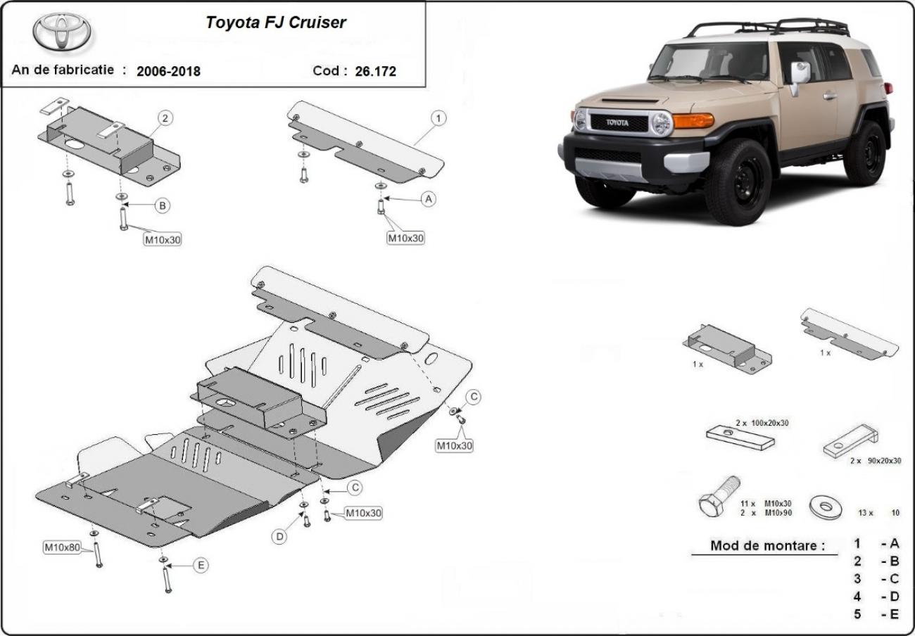 Aluminum engine skid plate Toyota Fj Cruiser - 2