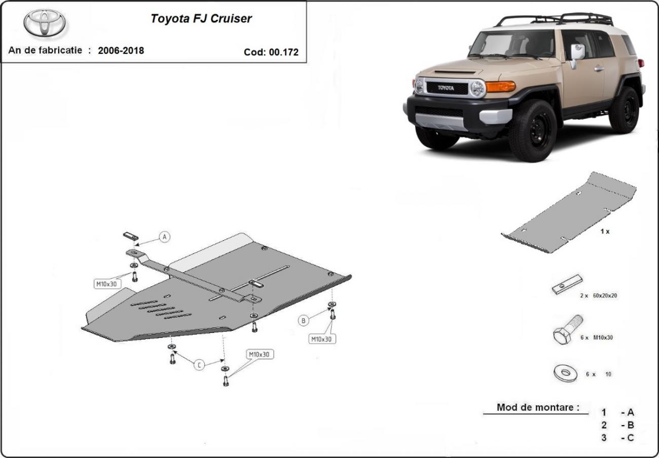 Aluminum gearbox skid plate for Toyota Fj Cruiser - 2