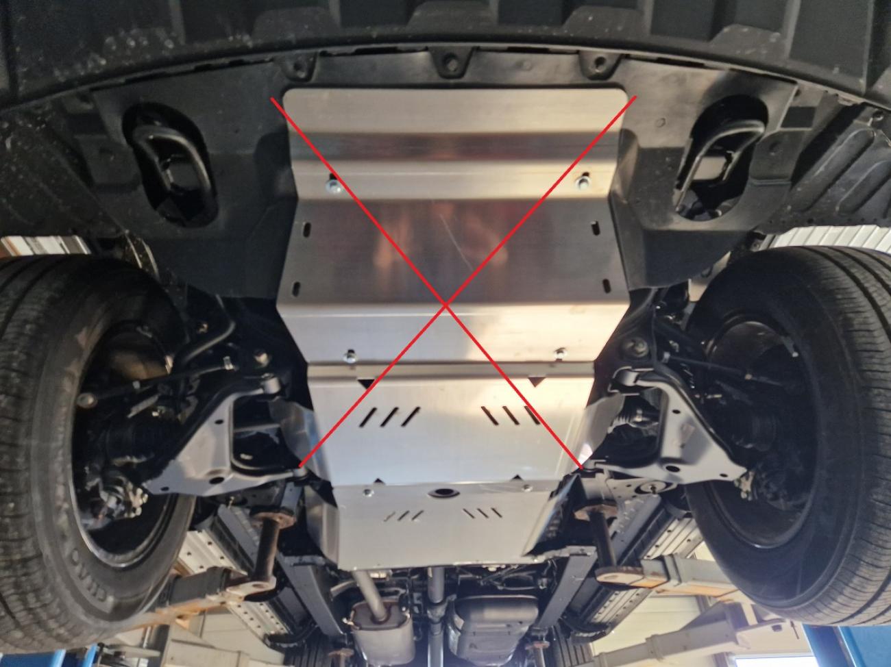 Aluminum gearbox skid plate for Jac T8 - 5