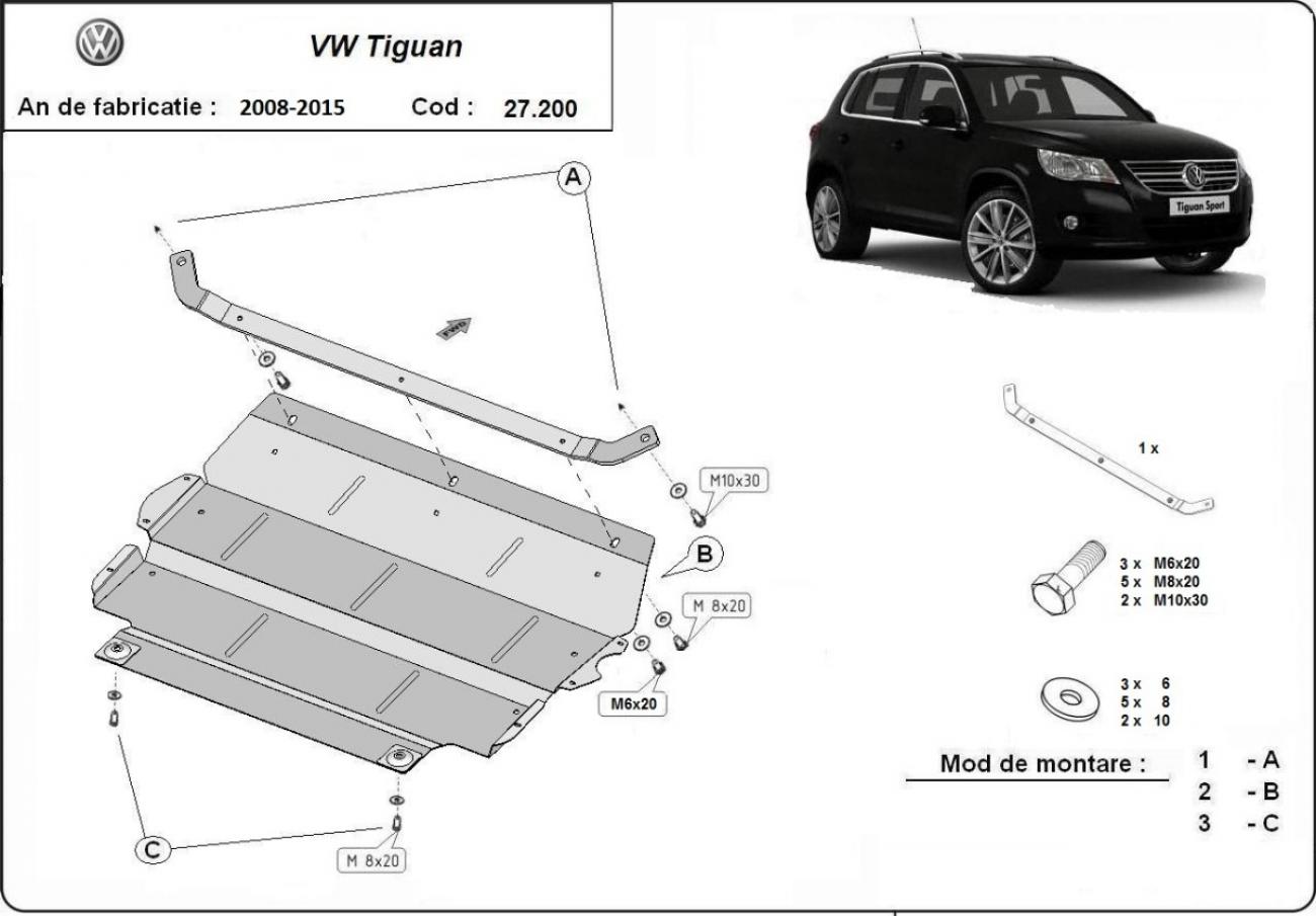 Engine skid plate VW Tiguan (2008 - 2015) - 2