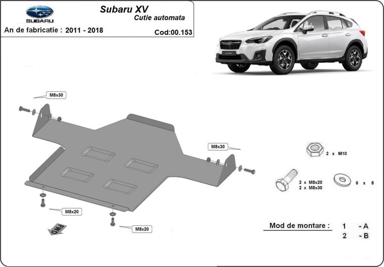 Gearbox skid plate for automatic Subaru XV - 2