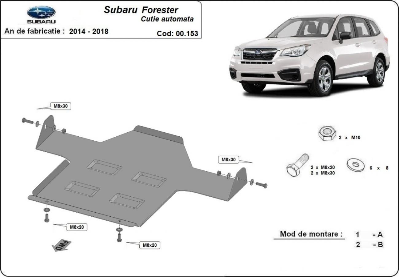 Gearbox skid plate for automatic Subaru Forester - 2