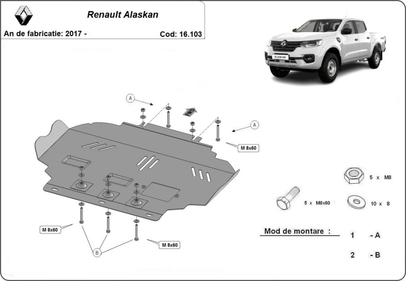 Engine skid plate Renault Alaskan - 2
