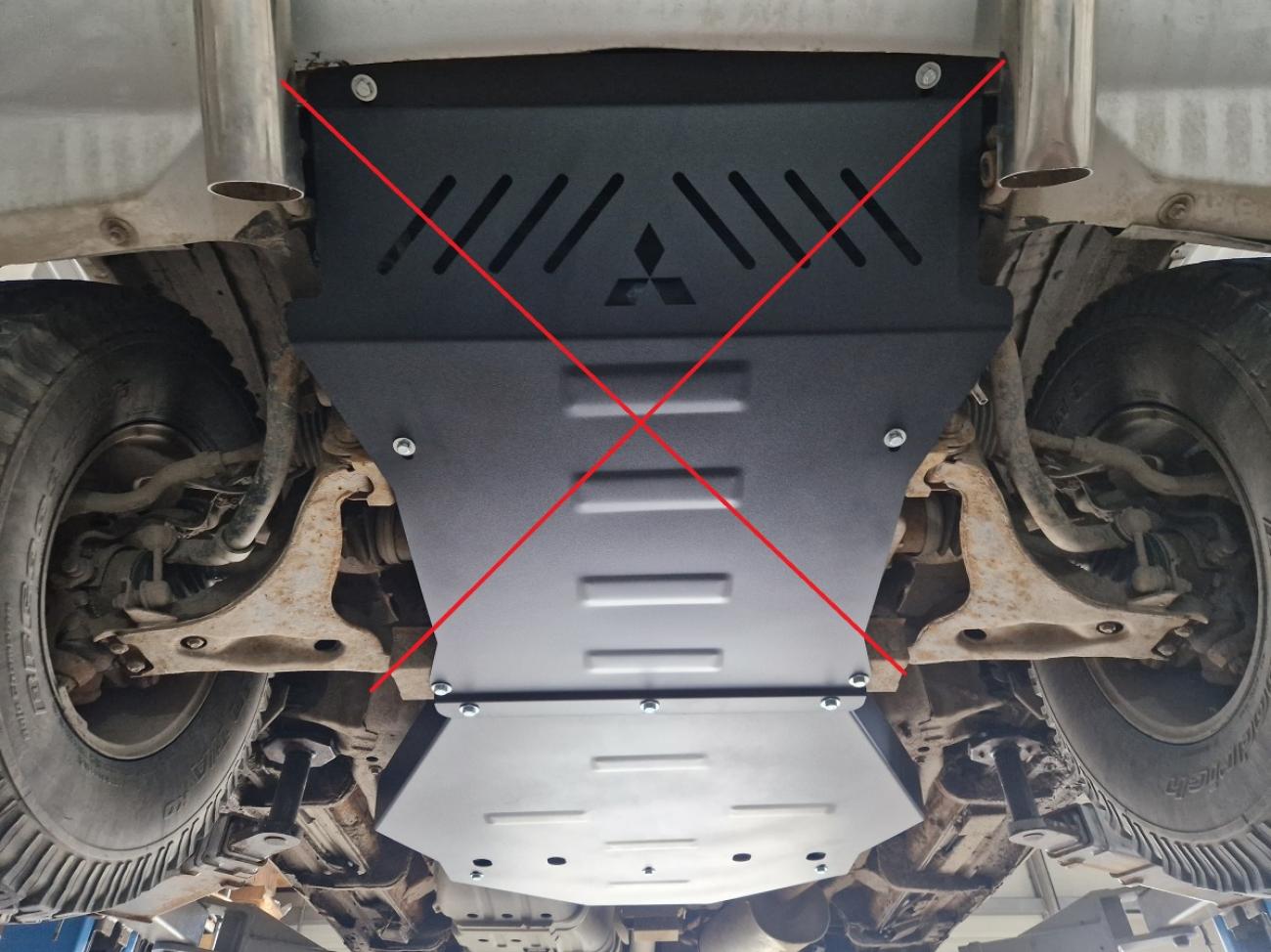 Gearbox skid plate for Mitsubishi Pajero 3 (V60, V70) Vers. 2.0 - 7