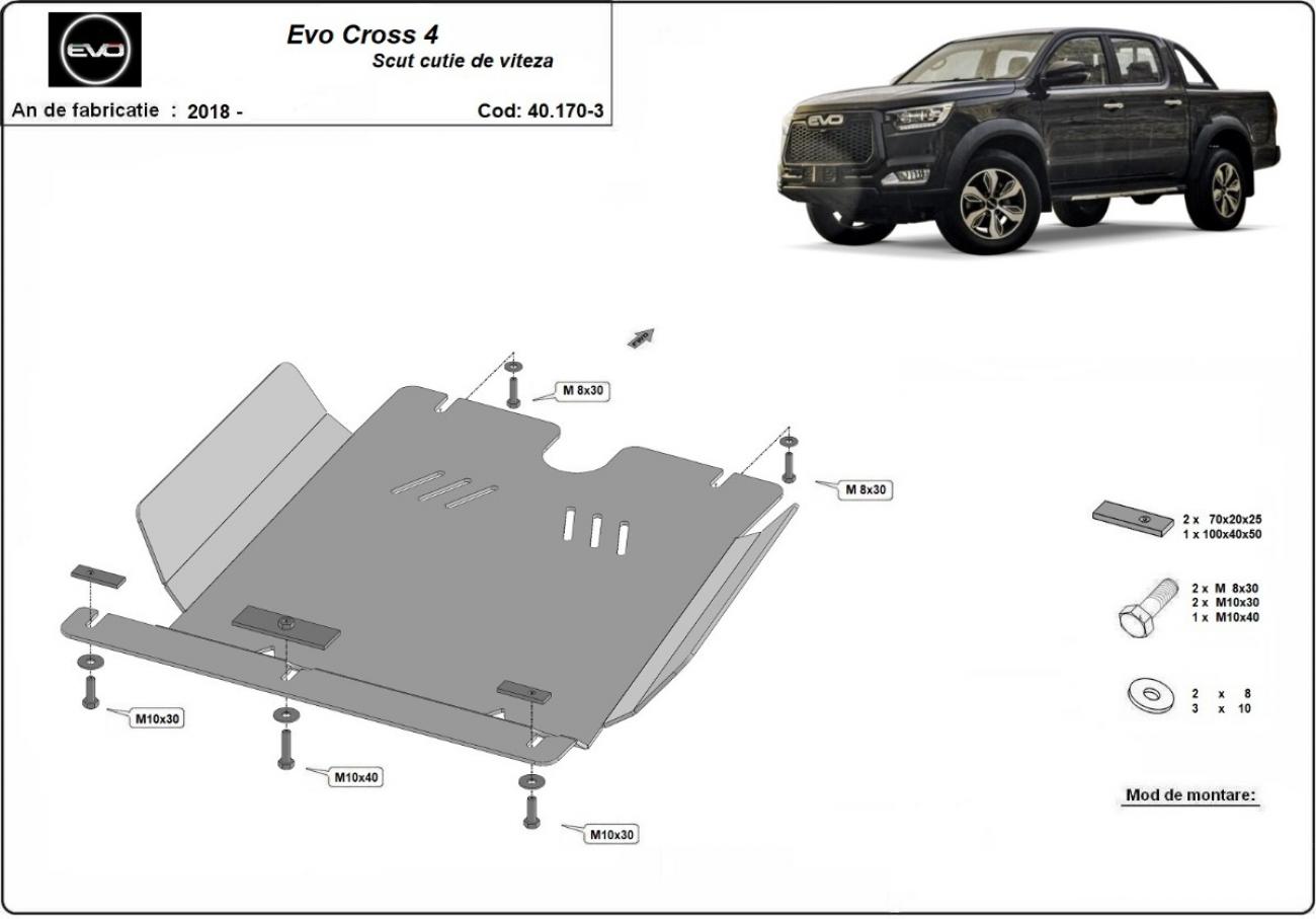 Gearbox skid plate for Evo Cross 4 - 2