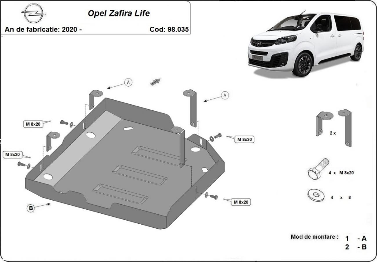 AdBlue tank skid plate Opel Zafira Life - 2