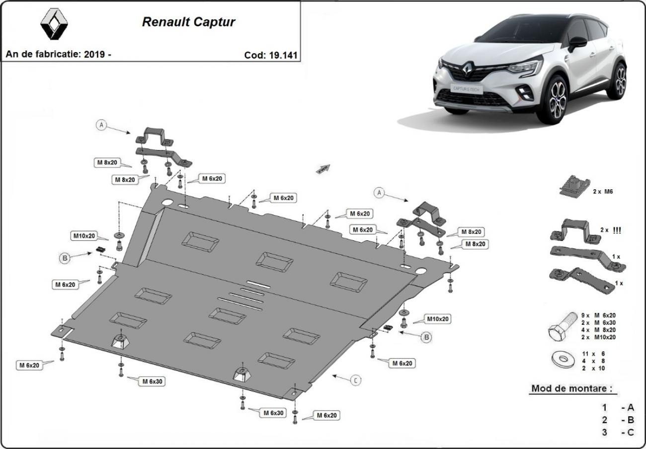 Engine skid plate Renault Captur - 2