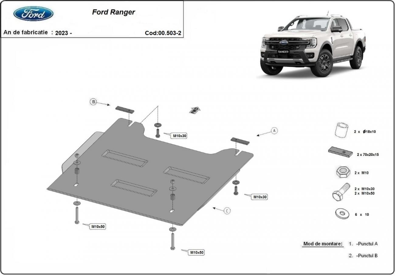 Differential skid plate Ford Ranger - 2