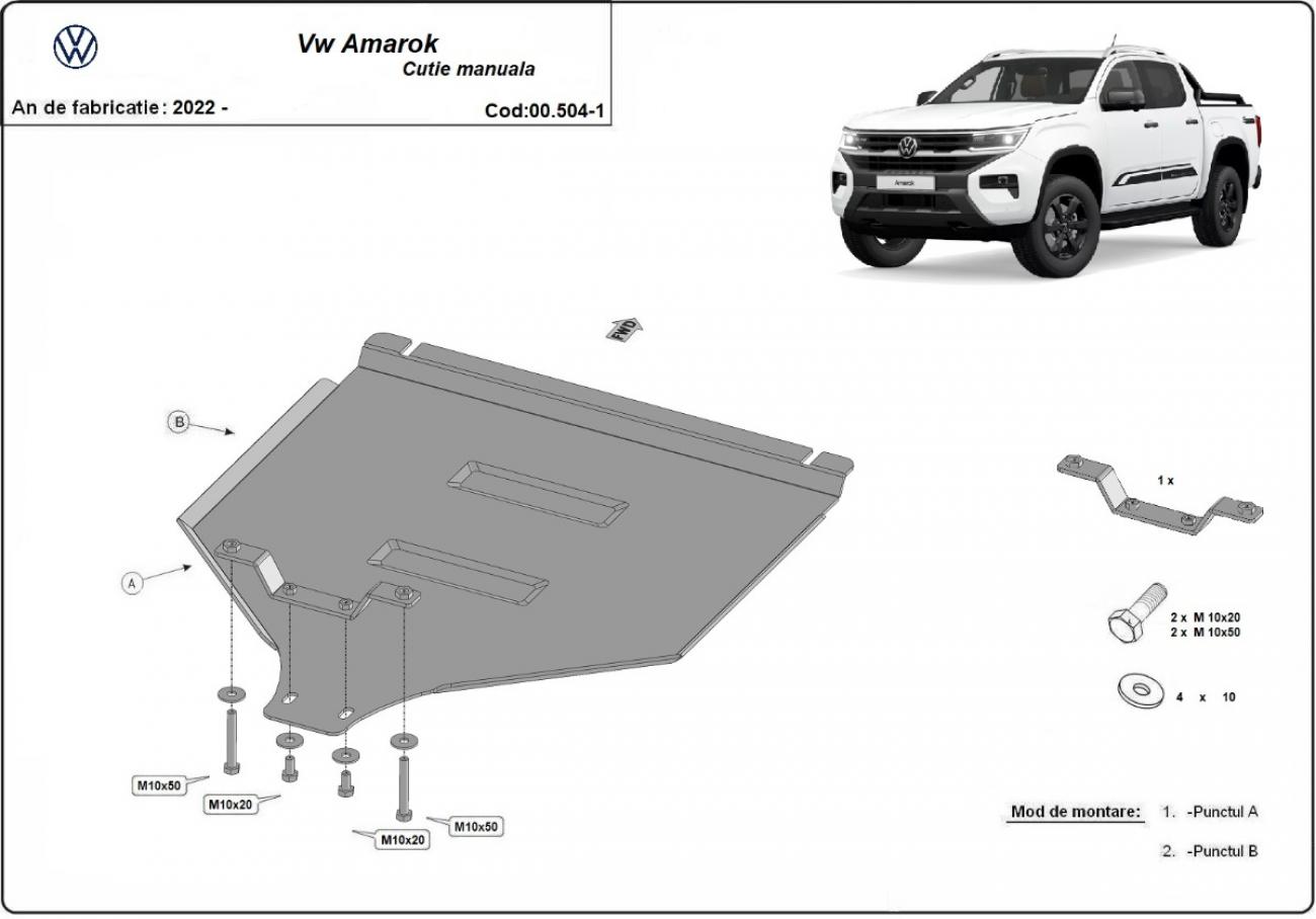 Gearbox skid plate for manual Volkswagen Amarok - 2