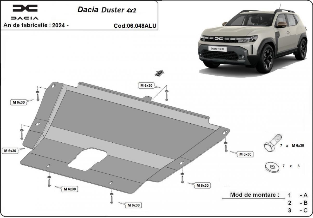 Aluminum engine skid plate Dacia Duster - 2
