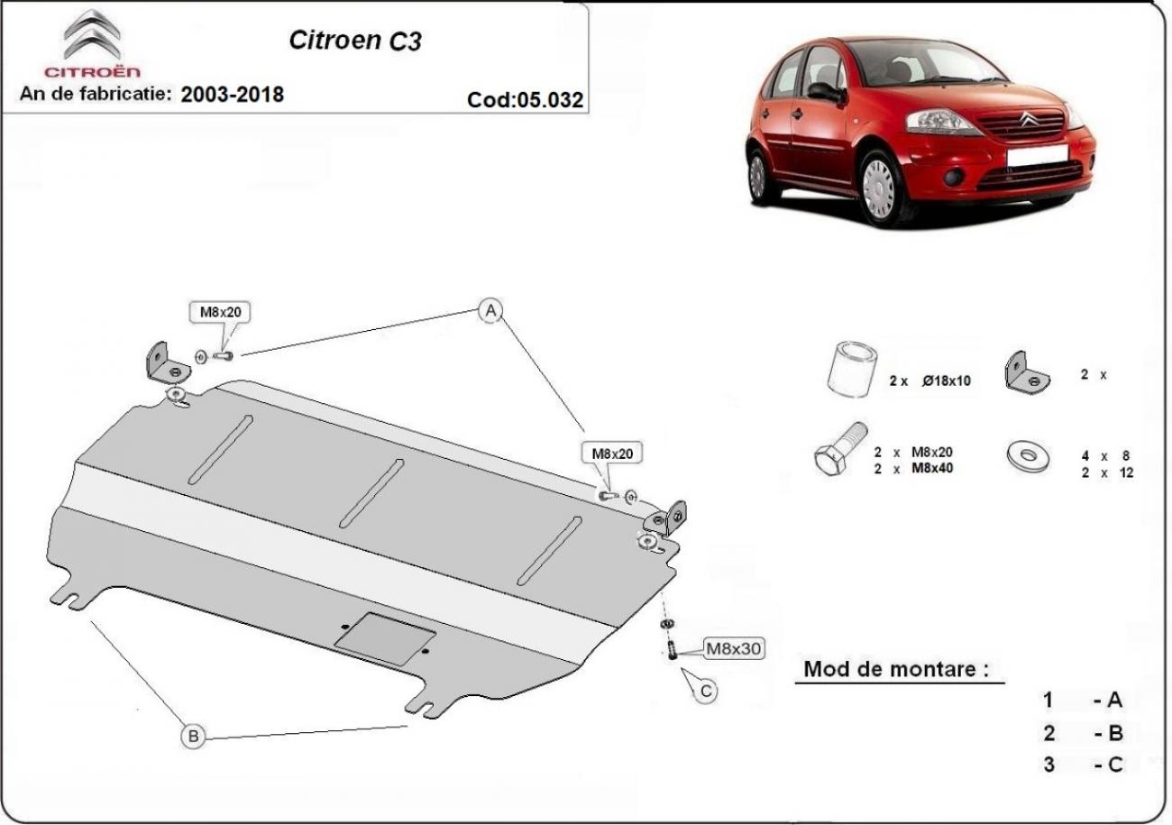 Engine skid plate Citroen C3 - 2
