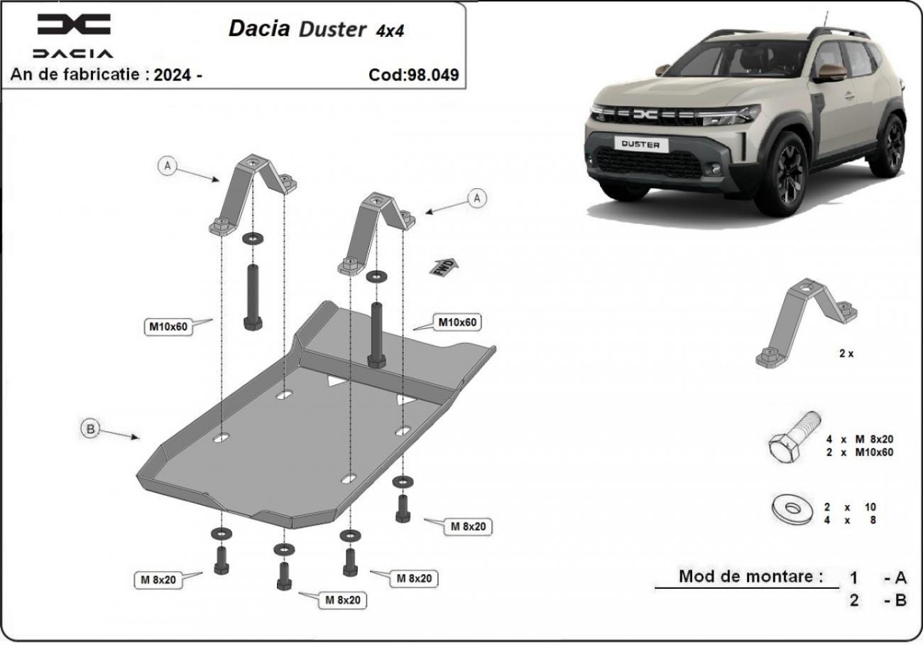 Rear differential skid plate Dacia Duster 4x4 - 2