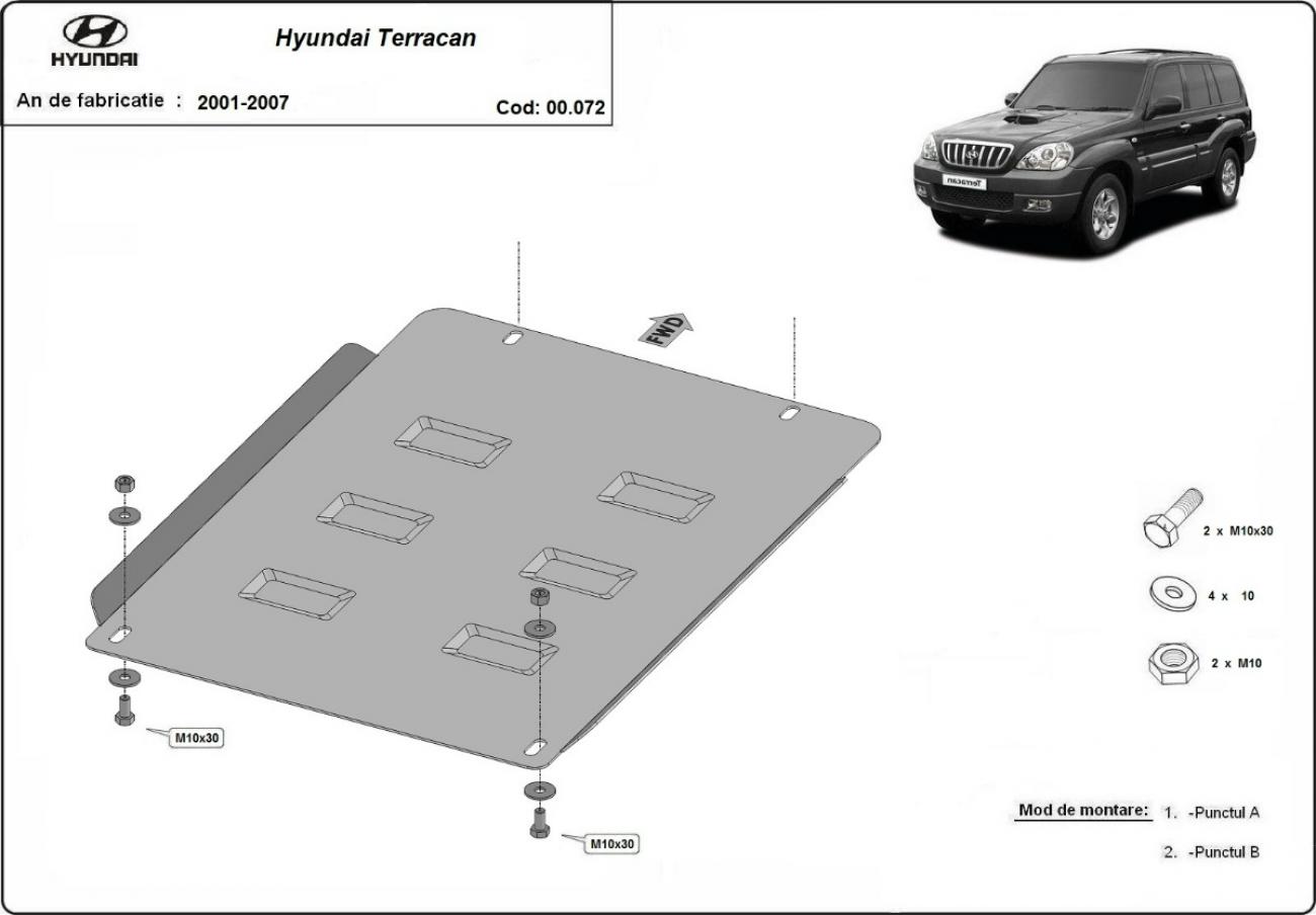 Gearbox skid plate for Hyundai Terracan - 2