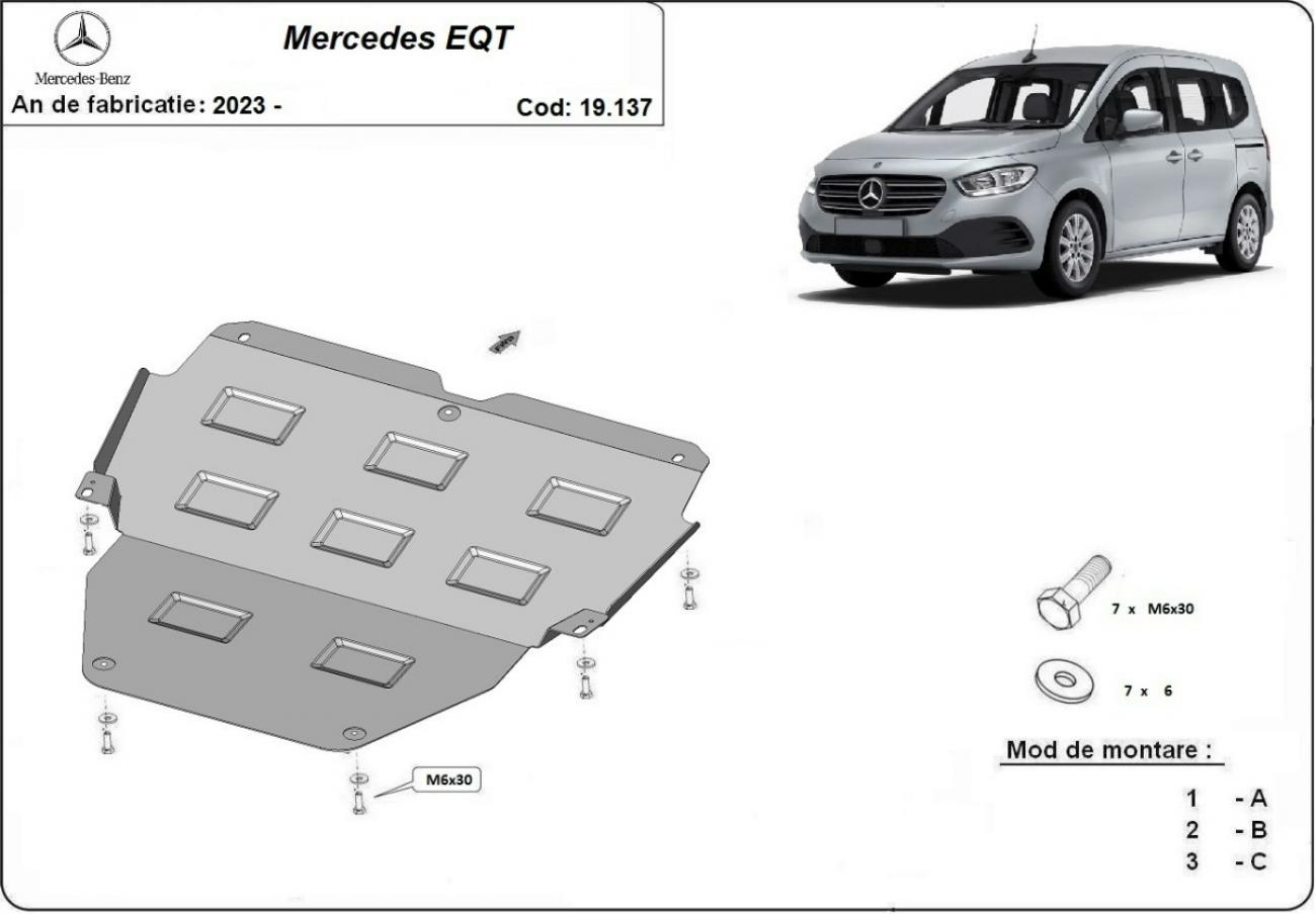 Engine skid plate Mercedes EQT - 2