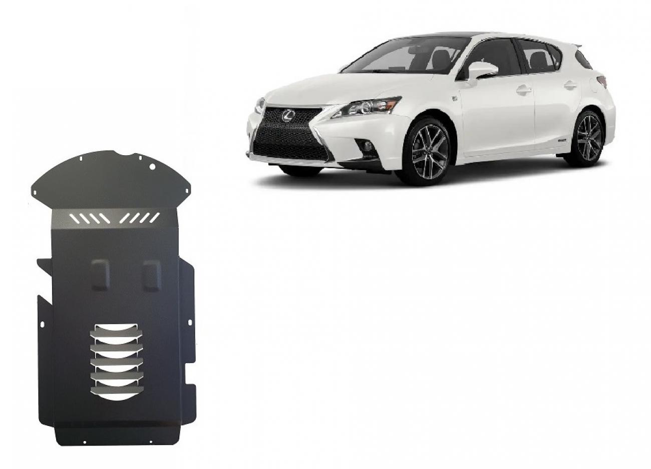 Catalytic converter anti-theft skid plate for Lexus CT200H