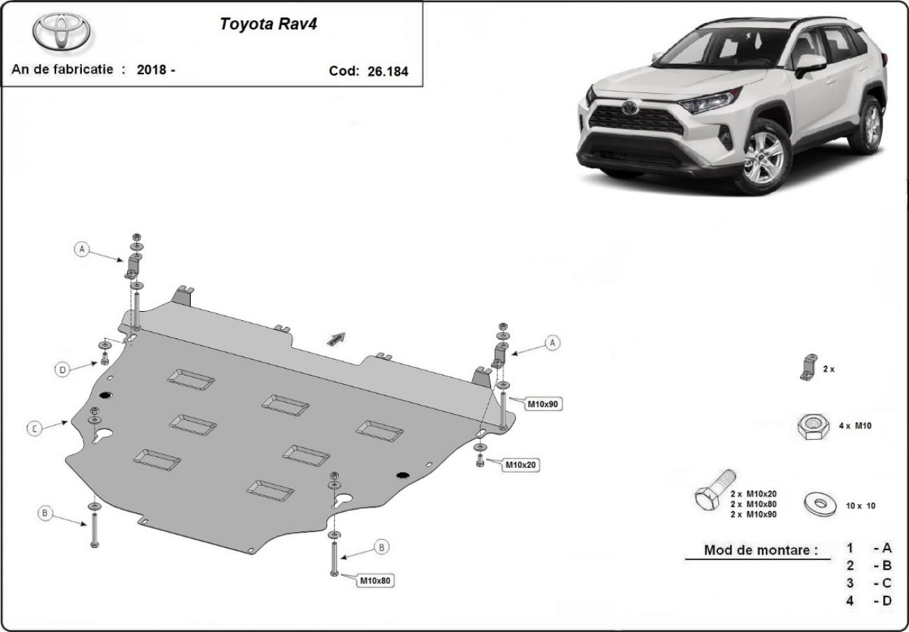 Aluminum engine skid plate Toyota RAV4 - 2