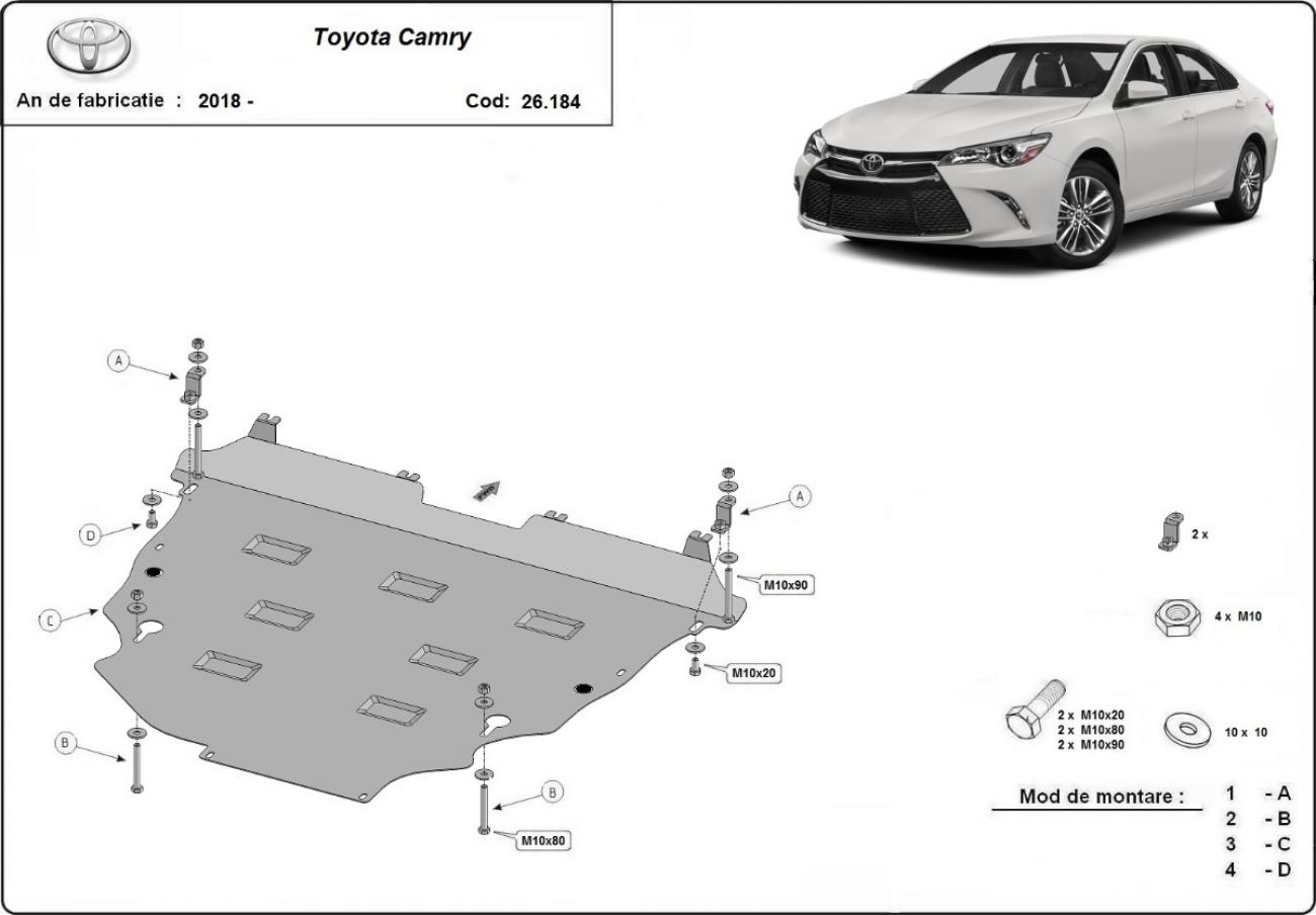 Aluminum engine skid plate Toyota Camry - 2