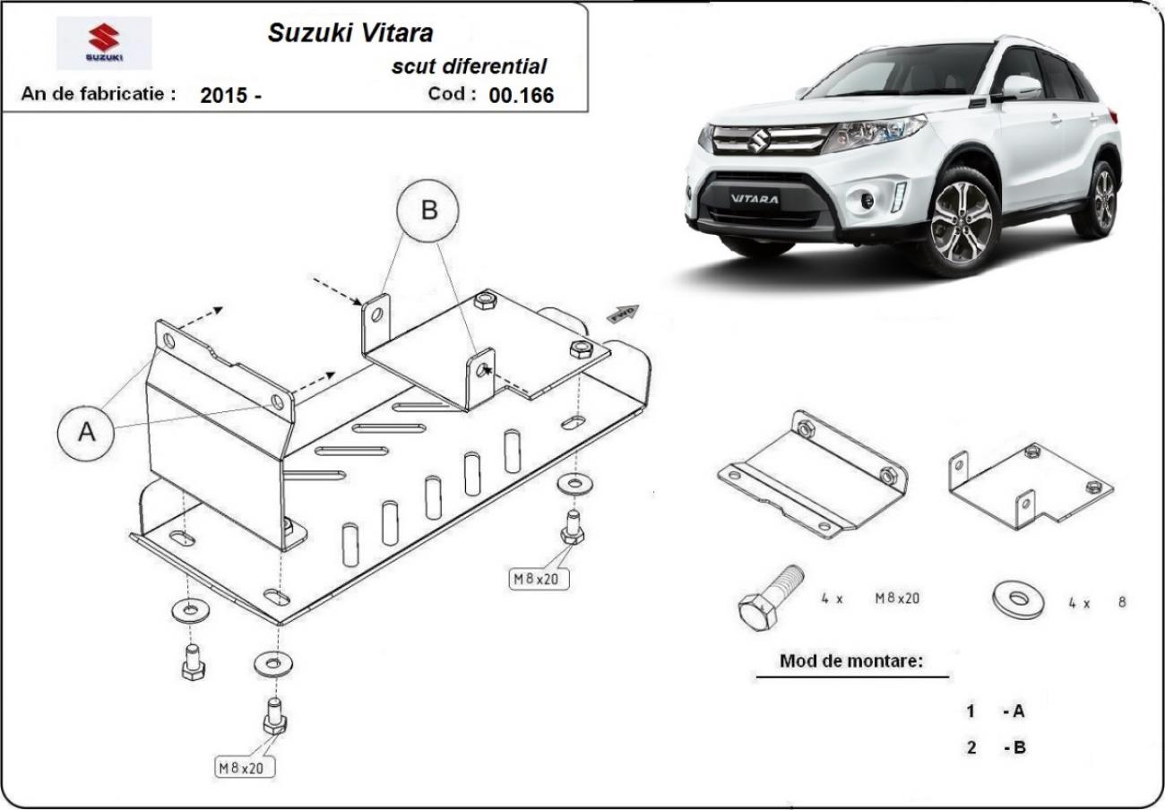 Aluminum differential skid plate Suzuki Vitara - 2