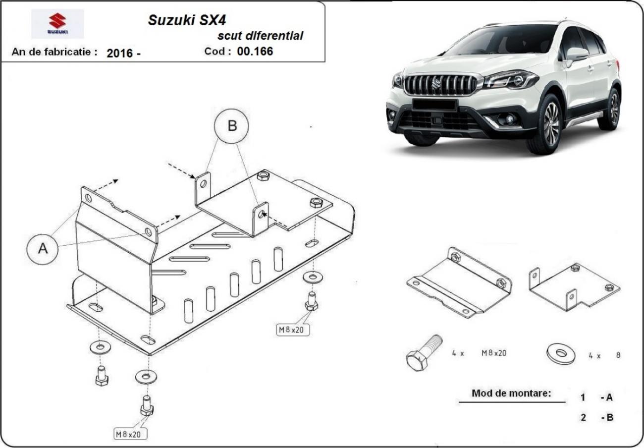 Aluminum differential skid plate Suzuki SX4 - 2