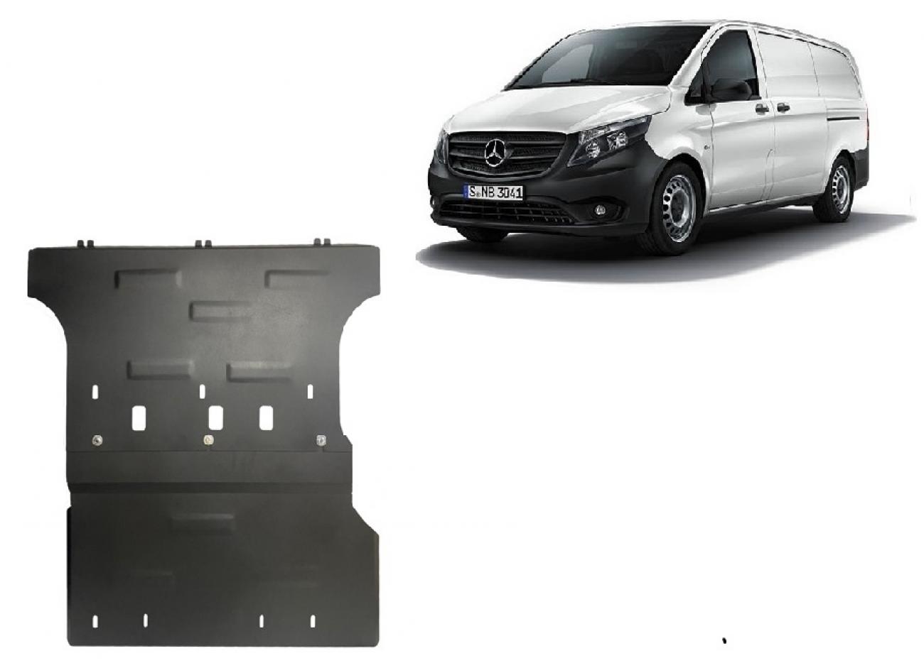 Engine skid plate Mercedes V-Class W447 2.2 D, 4x2 (rear-wheel drive)