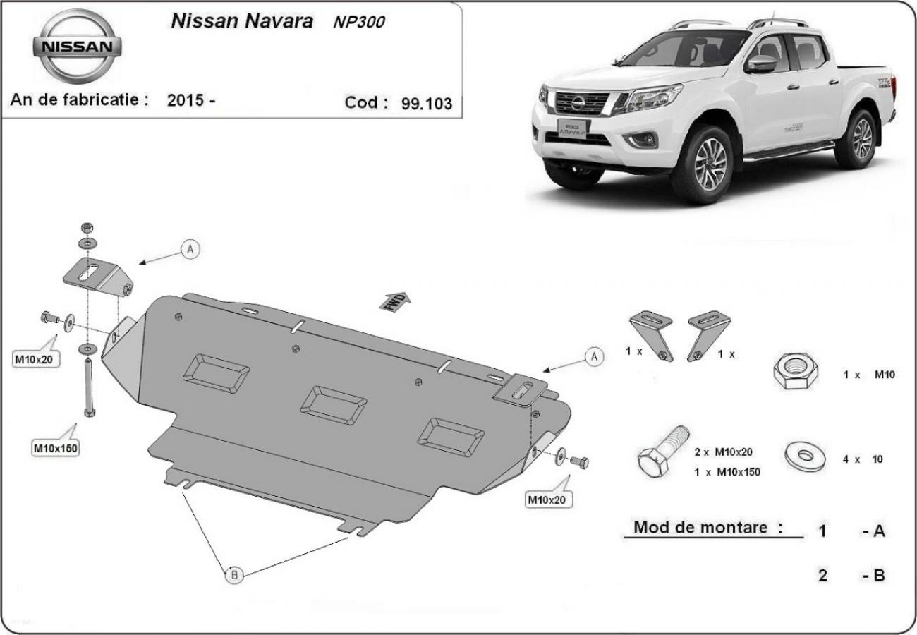 Cooler skid plate Nissan Navara NP300 după 2015 - 2