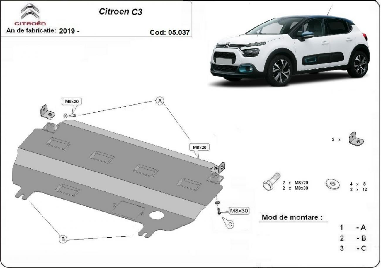 Engine skid plate Citroen C3 - 2