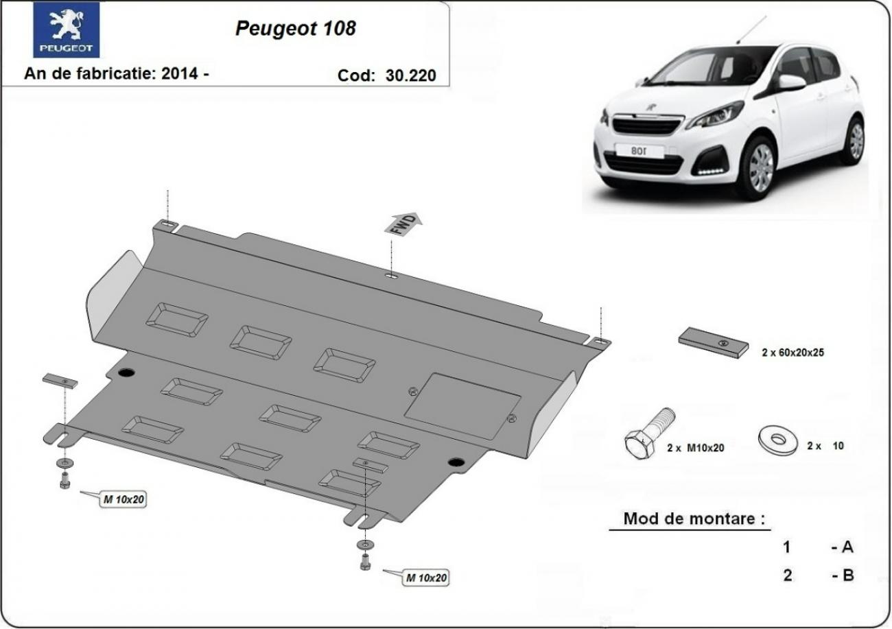 Engine skid plate Peugeot 108 - 2