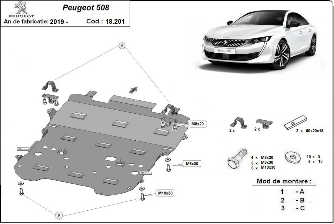 Engine skid plate Peugeot 508 - 2