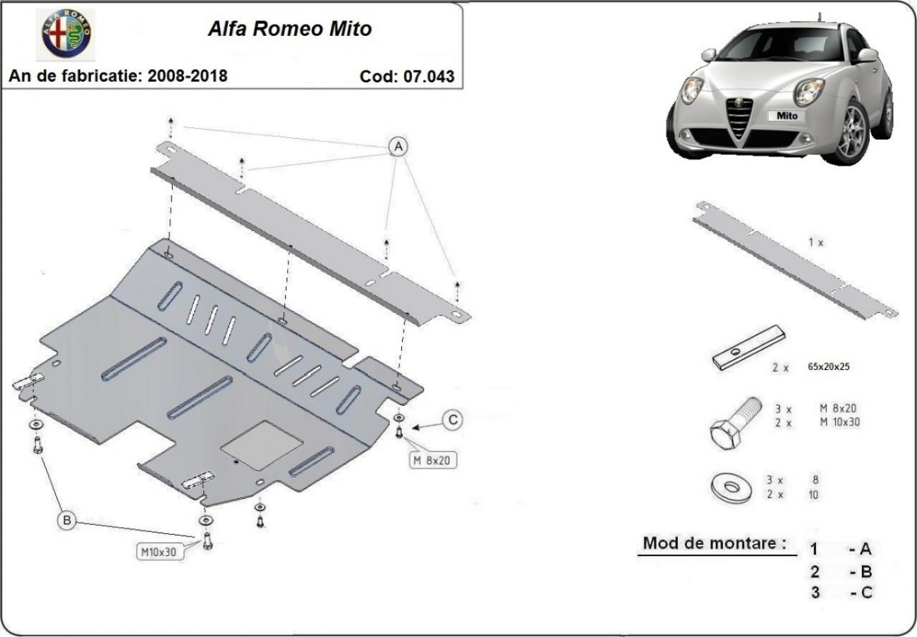 Engine skid plate Alfa Romeo Mito - 2