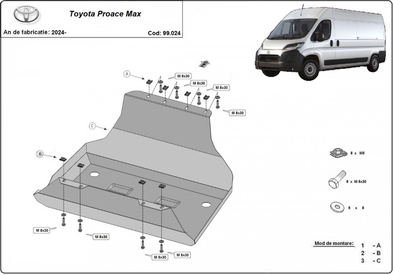 Fuel tank skid plate Toyota Proace Max - 2