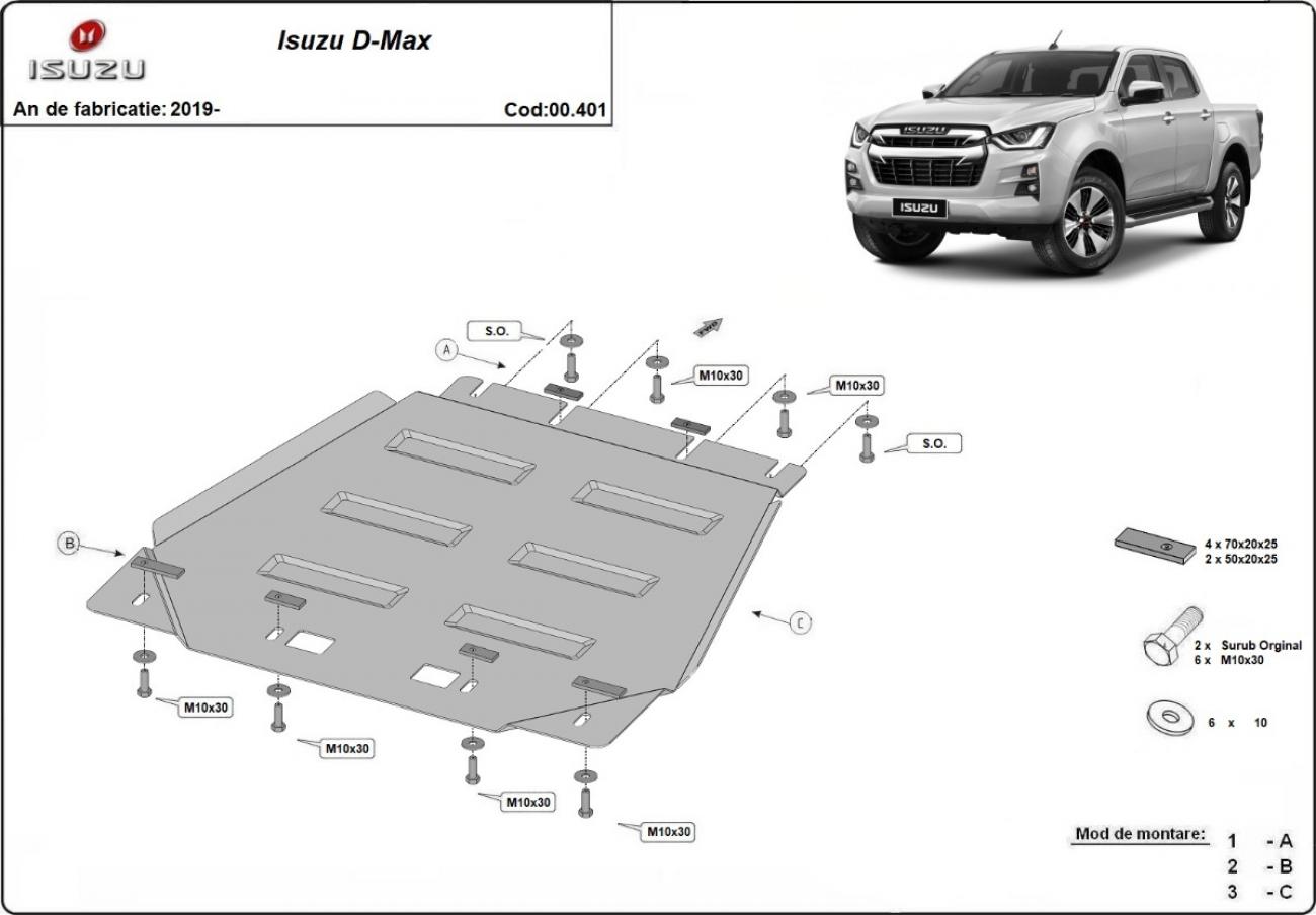 Gearbox skid plate for Isuzu D-Max - 2