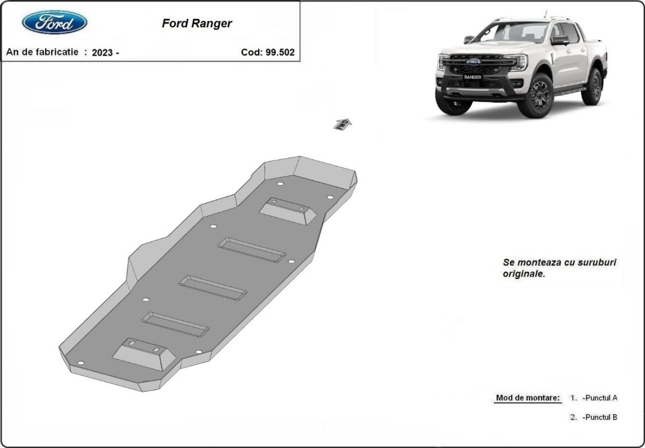 Fuel tank skid plate Ford Ranger (MB3G9A147CF; 2643728) - 2
