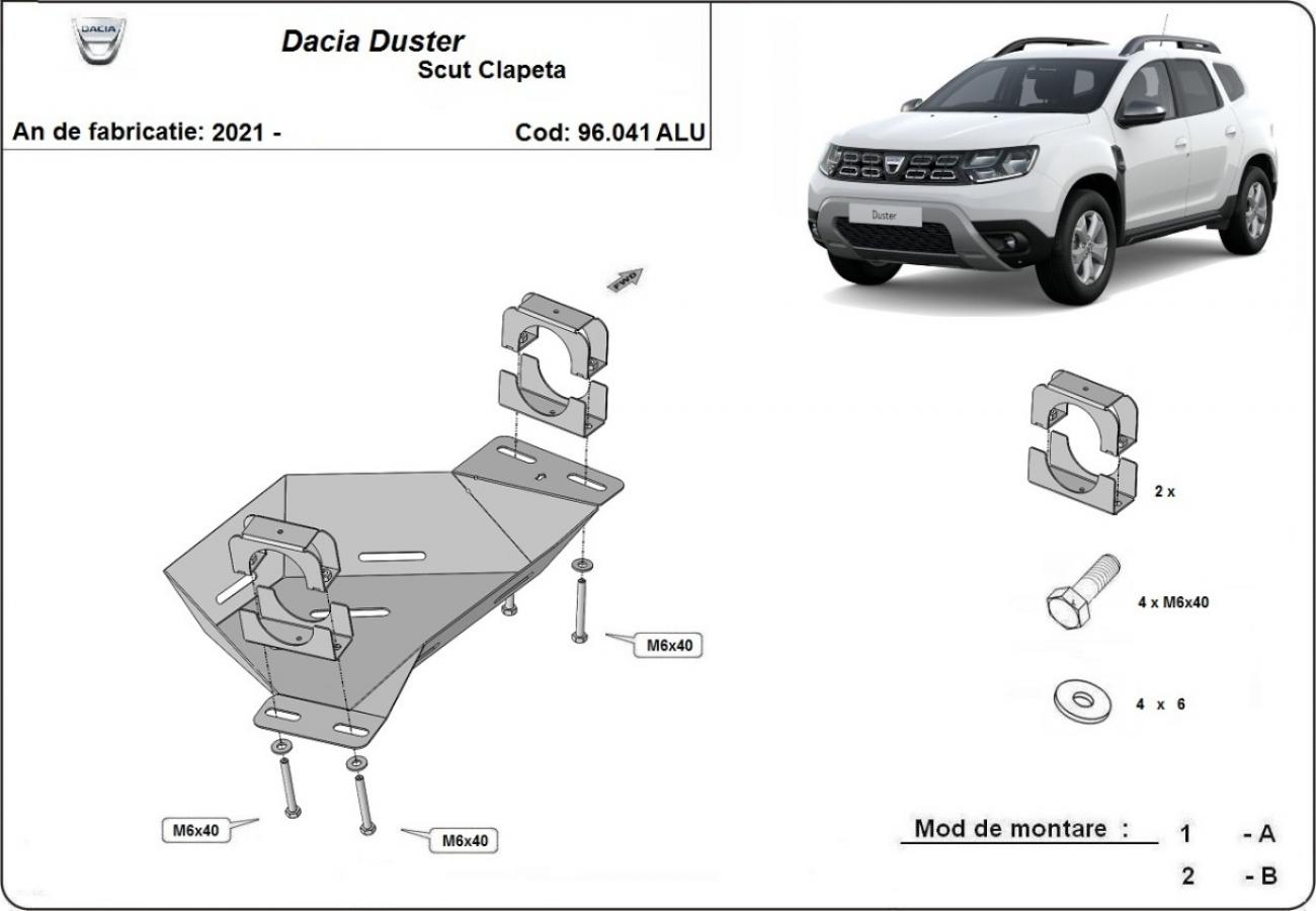 Aluminum EGR skid plate Dacia Duster - 2