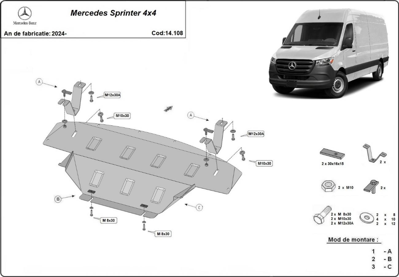 Engine skid plate Mercedes Sprinter 4x4 - 2