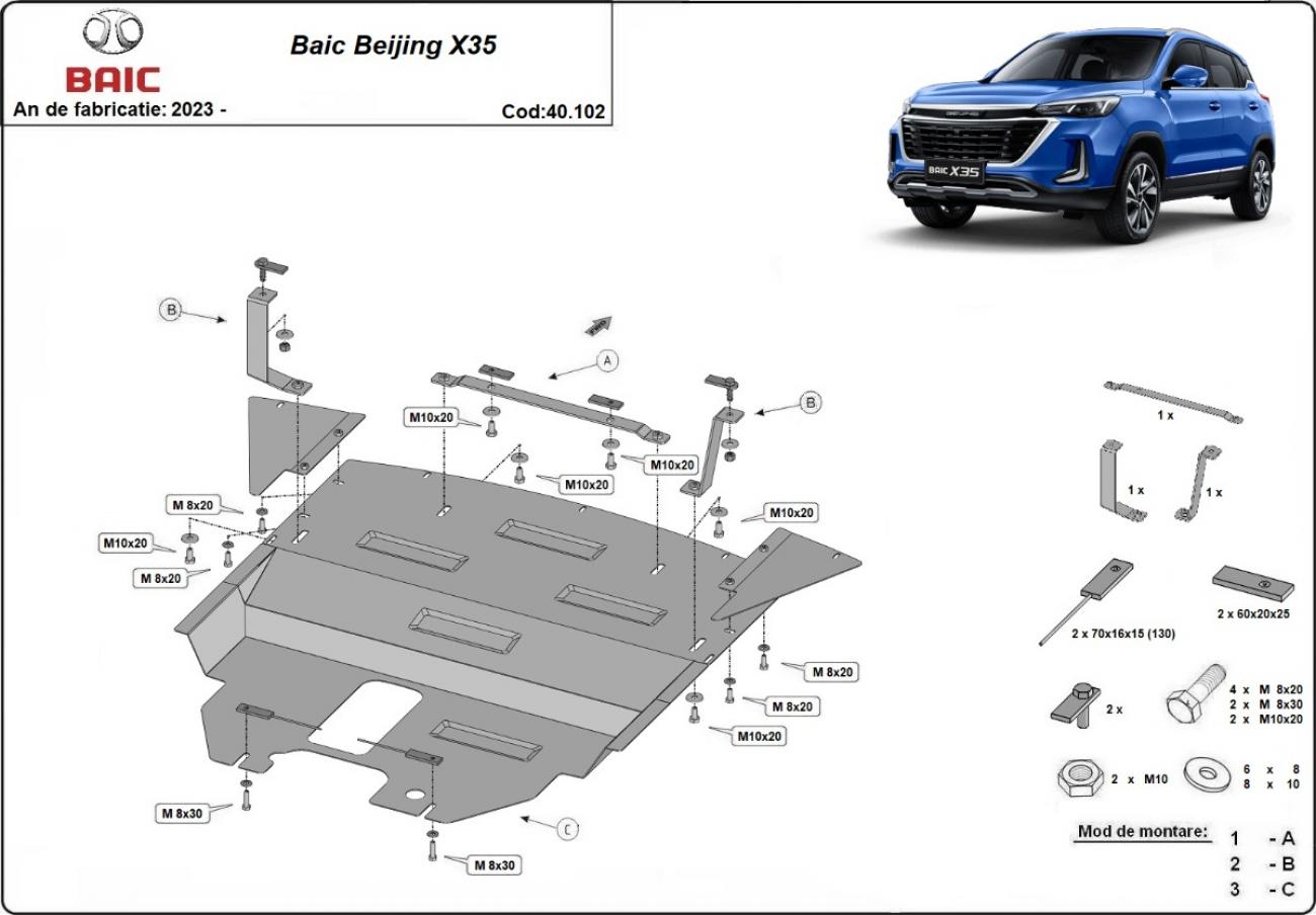 Engine skid plate Baic Beijing X35 - 2