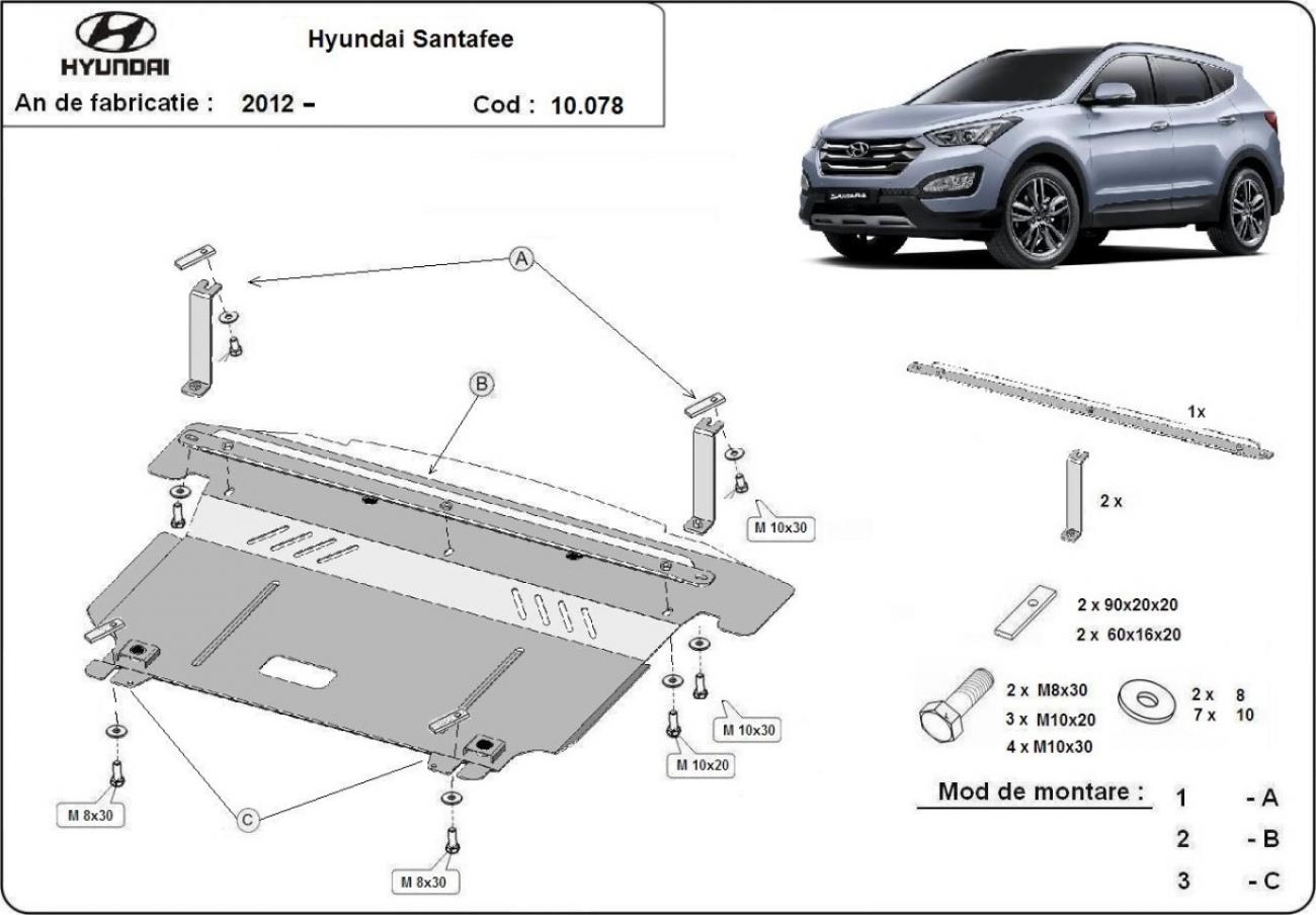 Engine skid plate Hyundai Santa Fe - 2