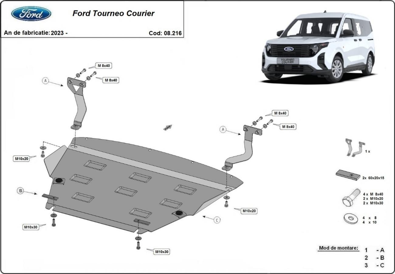 Engine skid plate Metalic Ford Tourneo Courier - 1
